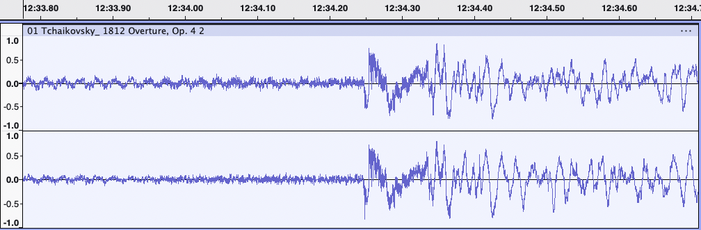 1998年盤の最初の大砲部分の拡大波形