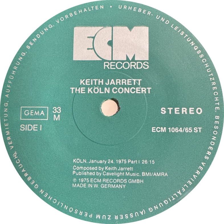 Koln Concert ECM 1064/65 ST Label